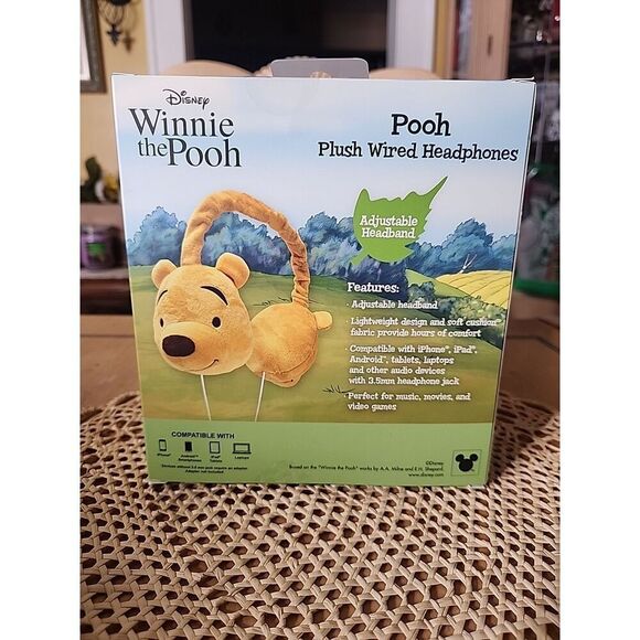 Disney Winnie The Pooh Plush Wired headphones NEW SEALED - Picture 3 of 3